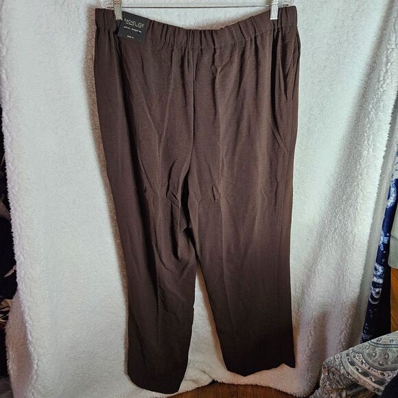 Rachel Zoe Flowy Pull On Brown Pants with Drawstring Size 1X NWT - Picture 3 of 5